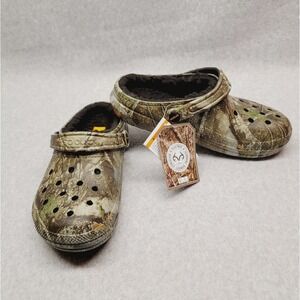 Crocs Classic Fuzzy Lined Realtree Edge Camo Clog 205377-280 Mens 7 Womens 9